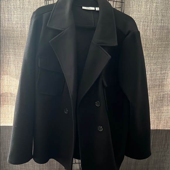 croft & barrow Jackets & Blazers - Croft & Barrow. Women's Black Double-Breasted Coat